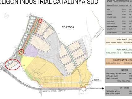 Parcela industrial en venta en L'Aldea