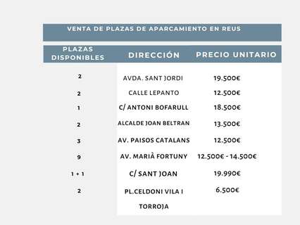 Plaza de parking en venta en Reus
