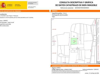 Parcela urbana en venta en Valdeavellano de Tera