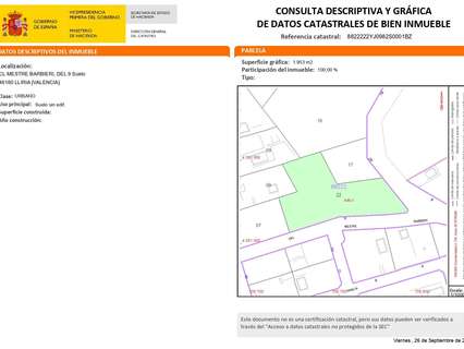 Parcela urbana en venta en Llíria rebajada