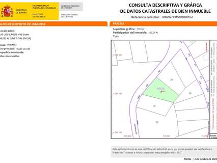Parcela urbana en venta en Alginet rebajada