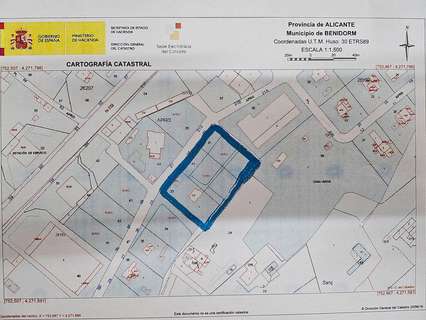 Parcela rústica en venta en Benidorm