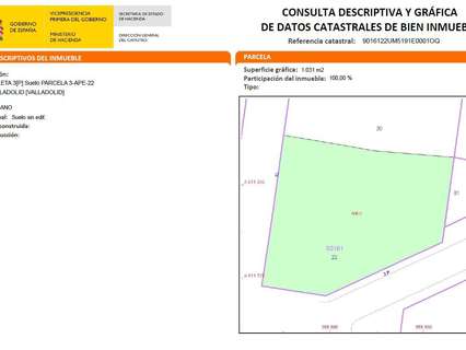 Parcela urbana en venta en Valladolid