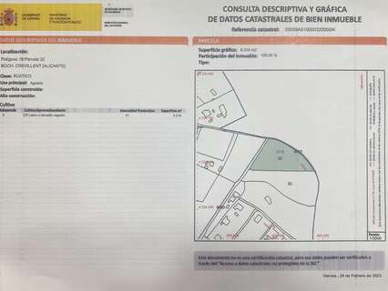 Parcela rústica en venta en Crevillent