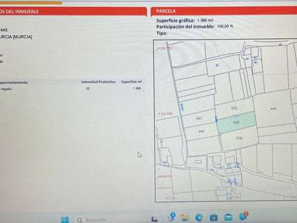 Parcela rústica en venta en Murcia