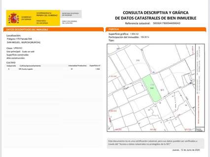 Parcela rústica en venta en Murcia