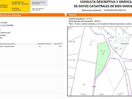 Parcela rústica en venta en Carballo