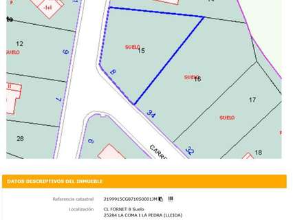 Parcela rústica en venta en La Coma i la Pedra