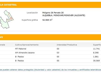 Parcela rústica en venta en Monóvar/Monòver