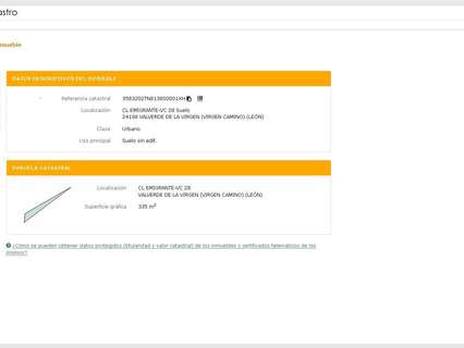 Parcela urbana en venta en Valverde de la Virgen rebajada