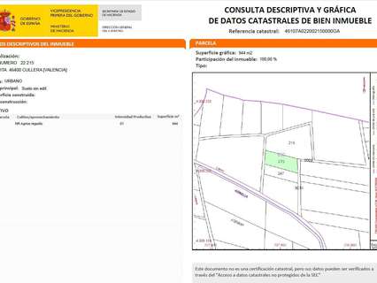 Parcela urbana en venta en Cullera