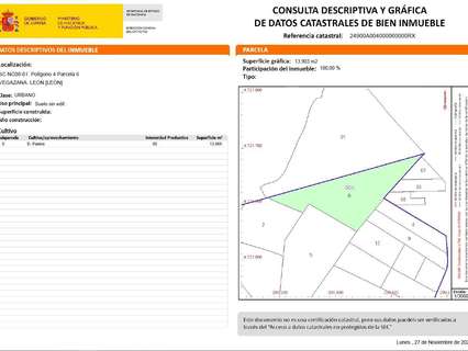 Parcela urbana en venta en León