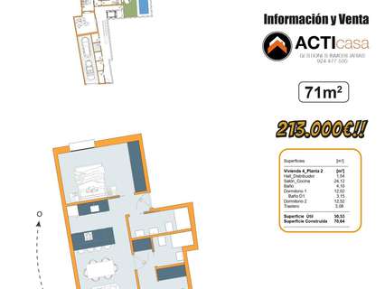 Apartamento en venta en Badajoz