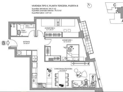 Piso en venta en Castellón de la Plana