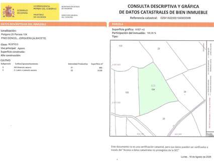 Parcela rústica en venta en Jorquera