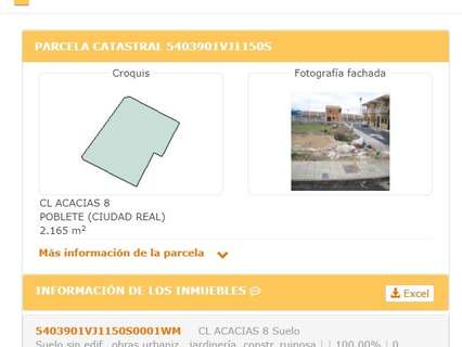 Parcela urbana en venta en Poblete