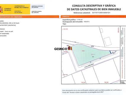 Parcela urbana en venta en Ontinyent