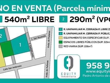 Parcela urbana en venta en Granada