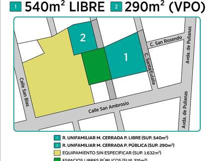 Parcela urbana en venta en Granada