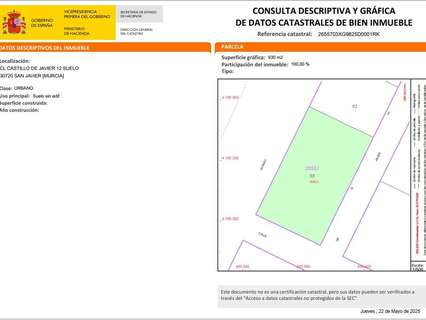 Parcela urbana en venta en San Javier zona Santiago de la Ribera rebajada