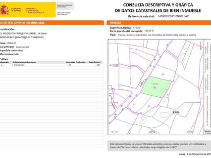 Parcela urbana en venta en Arafo