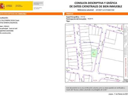 Parcela urbana en venta en Gandía