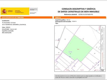 Parcela rústica en venta en Bonrepòs i Mirambell