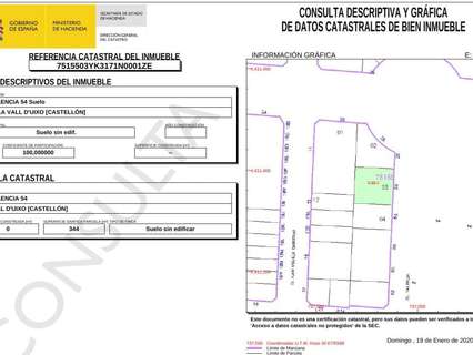 Parcela urbana en venta en La Vall d'Uixó