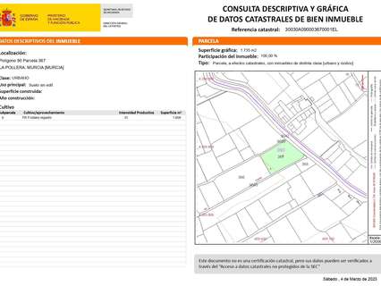 Parcela urbana en venta en Las Torres de Cotillas zona La Media Legua