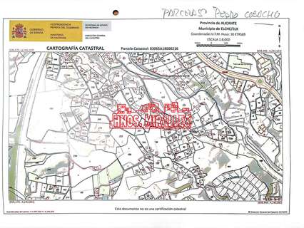 Parcela rústica en venta en Elche/Elx zona Peña las Aguilas