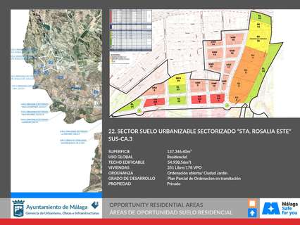 Parcela urbana en venta en Málaga