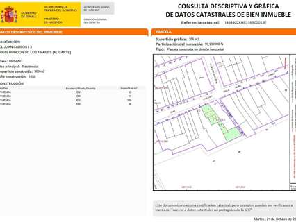 Casa en venta en Hondón de los Frailes