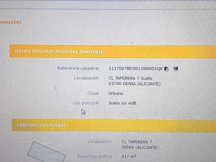 Parcela rústica en venta en Dénia