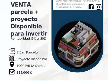 Parcela urbana en venta en Torrevieja